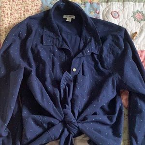 Stylish Polka-dot  button-up💙💙💙